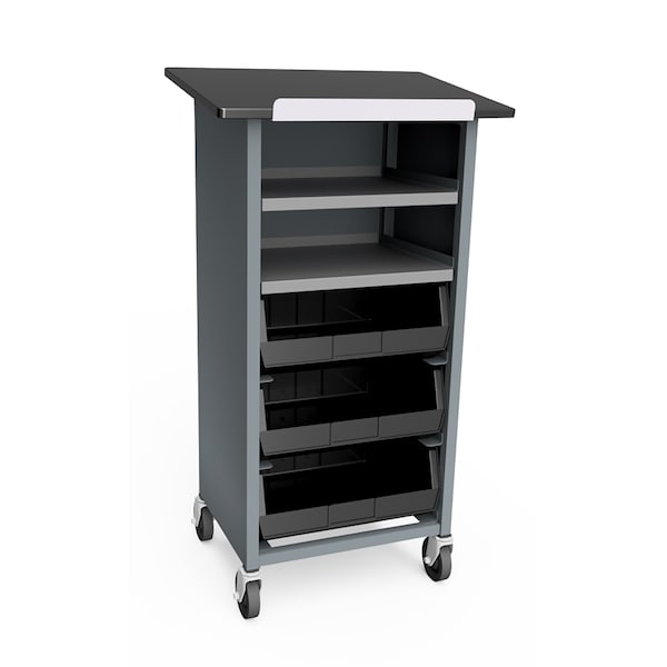 Lockwood Manufacturing Mobile Work Station, Laminate Top, Pencil Stop, Removable Shelves/Bins MT-84 - main